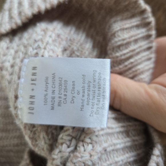 Anthropologie - John + Jenn | Cream Chunky Knit Crew Neck Sweater, Size S - Picture 9 of 9
